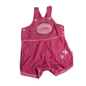 Vtg Sesame Street Baby Girl Overalls Pink Butterfly Size 3-6 Months *read Y2K